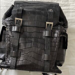 Black authentic Crocodile skin Men's Backpack